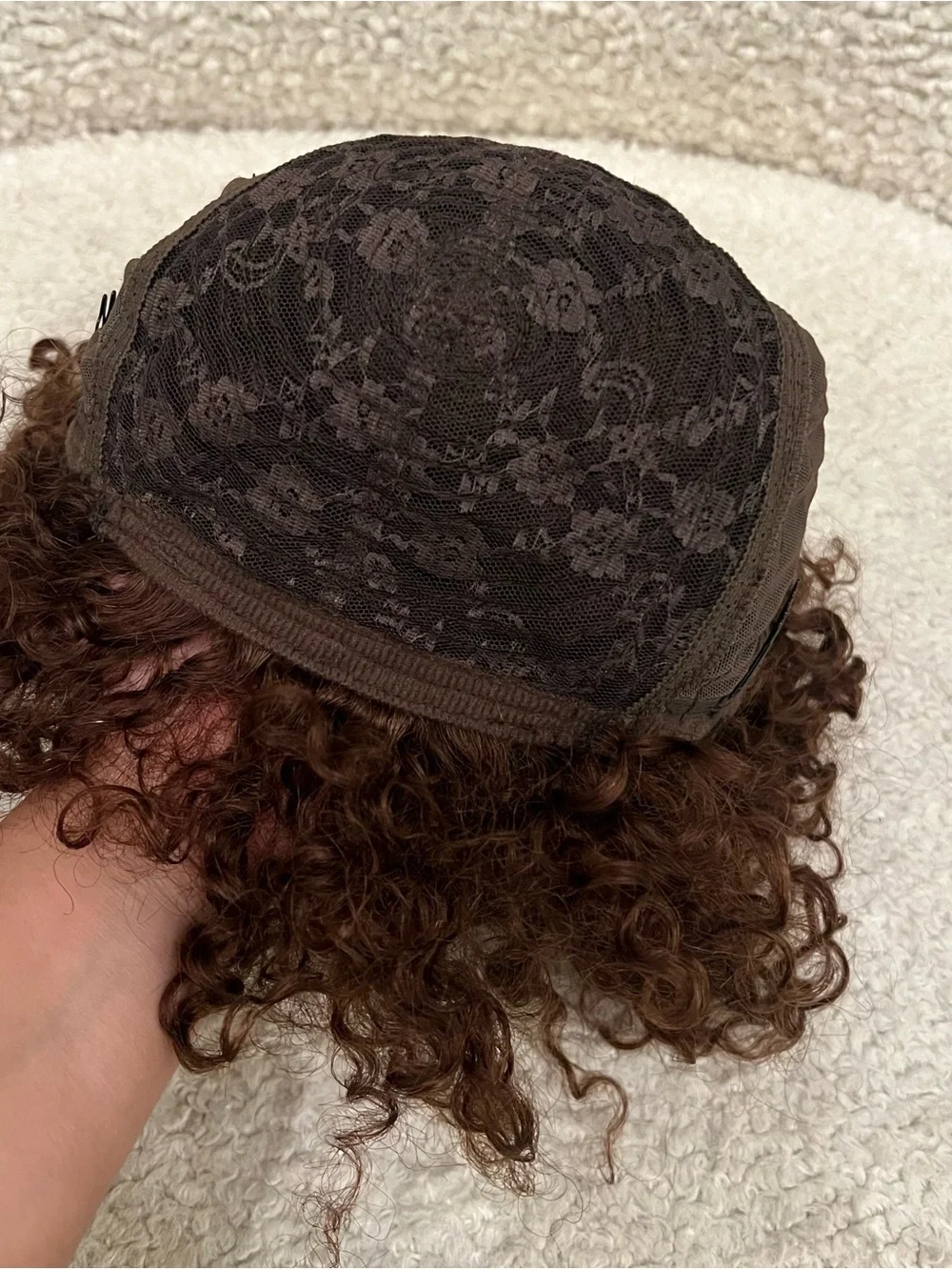 GORGIUS Kinky Curly Human Hair Wig Brown Short Wig